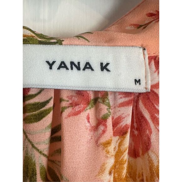 Yana K NWT size M Zane peach floral top blouse - Picture 3 of 7
